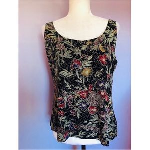 Alex evenings vintage floral sparkle cami blouse